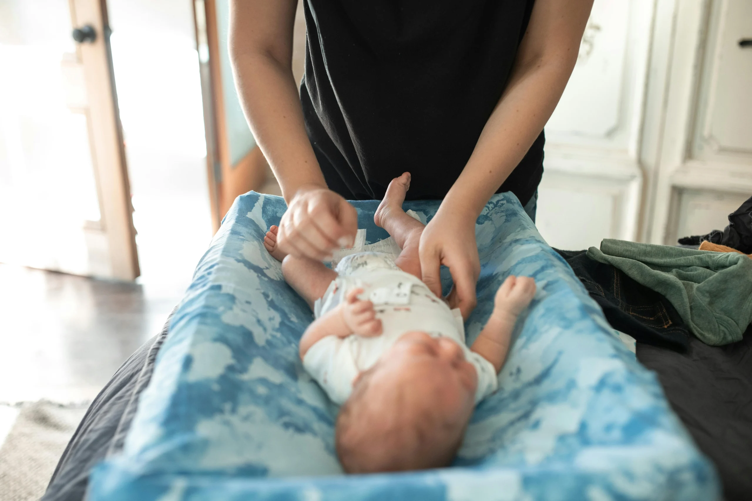 tummy time during diaper change