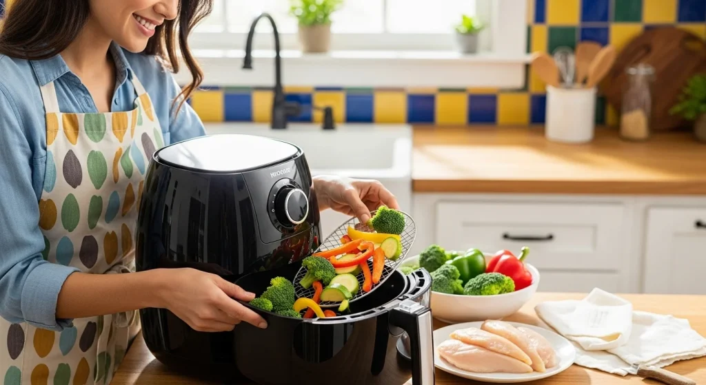 The Lazy Mom’s Guide to Healthy Eating (Without Giving Up Taste or Time) 9 Air fryer Crispy veggies or chicken in minutes