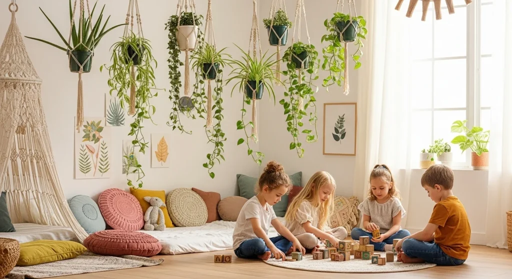 Boho Kids’ Rooms That Feel Like a Hug 7 Aloe, spider plants, or pothos not only clean the air but also give kids a mini nature lesson