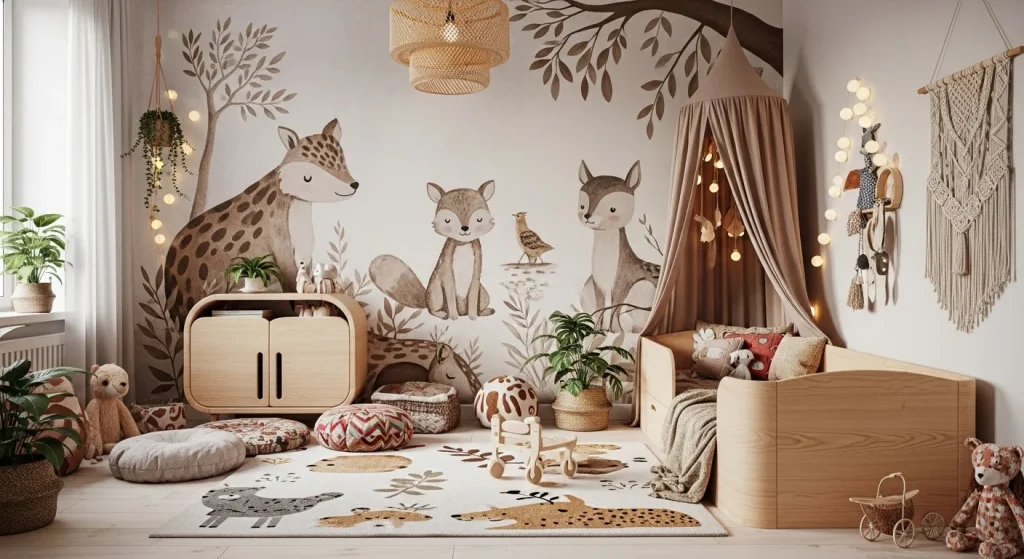 Boho Kids’ Rooms That Feel Like a Hug 17 Animal Prints and Woodland Themes