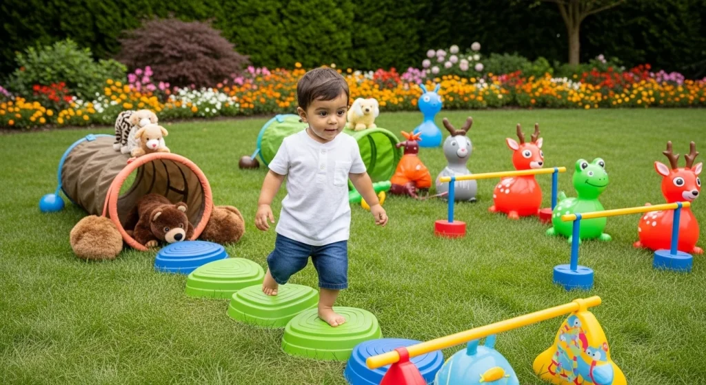 Outdoor Learning Games for Kindergarten That Teach 12 Animal Walk Obstacle Course