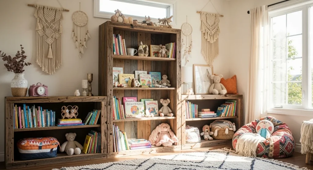 Boho Kids’ Rooms That Feel Like a Hug 16 Bookshelves as Focal Points