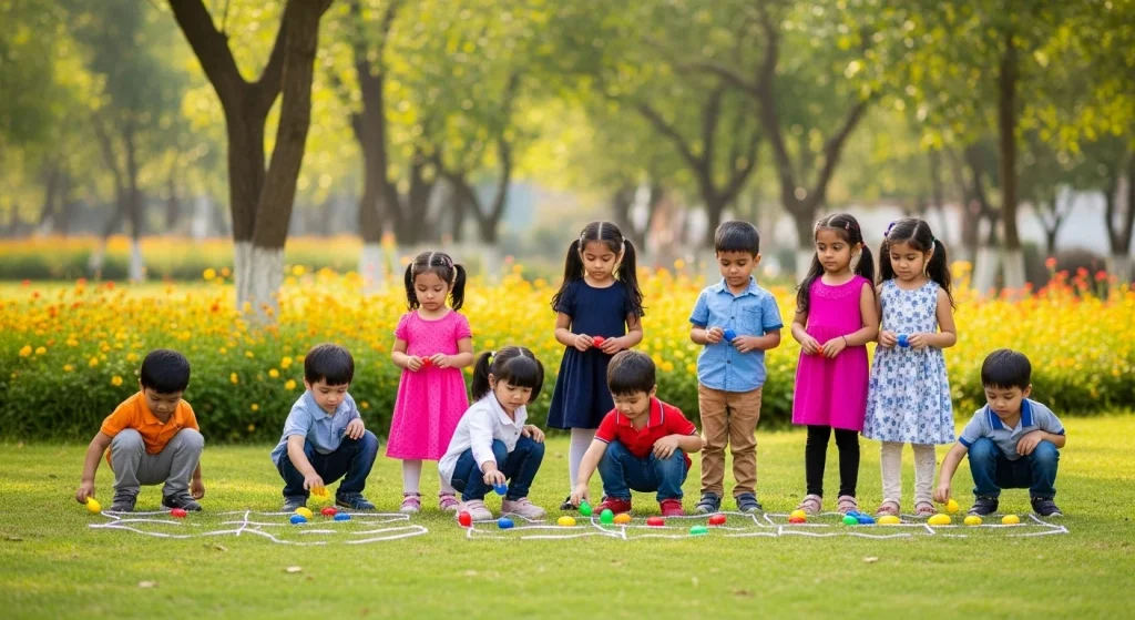 Outdoor Learning Games for Kindergarten That Teach 16 Color Hunt Challenge