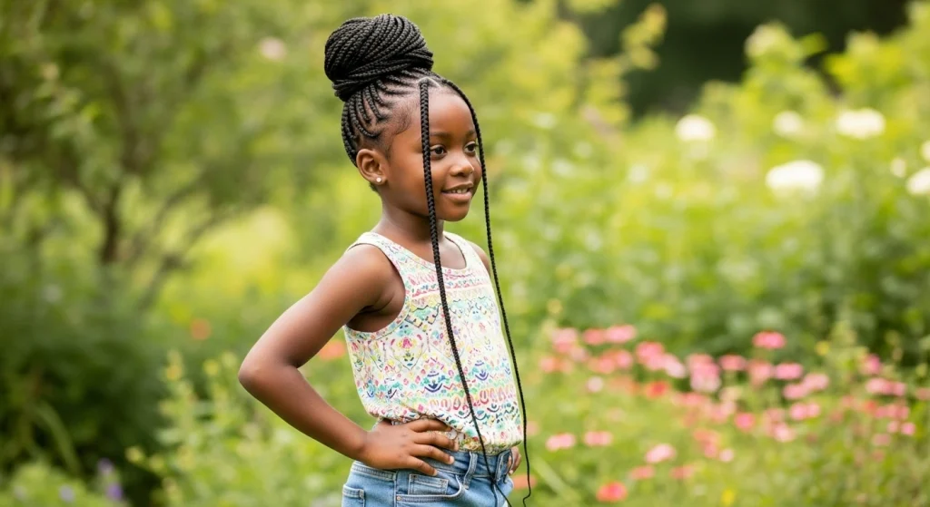 20+ Cute & Creative Kids Cornrow Hairstyles Moms Can’t Stop Pinning 10 Cornrow Bun style girl