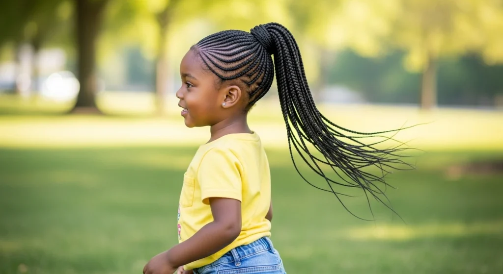 20+ Cute & Creative Kids Cornrow Hairstyles Moms Can’t Stop Pinning 9 Cornrow Ponytail style