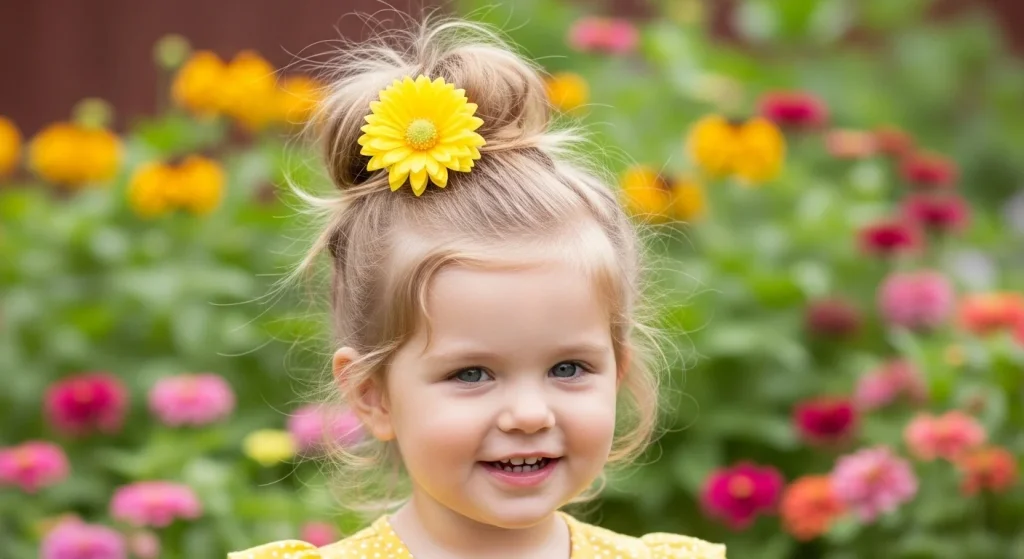 Messy Bun with a Flower Clip
