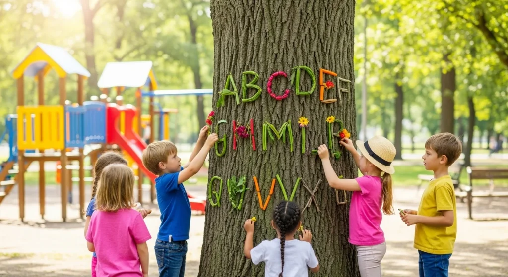 Outdoor Learning Games for Kindergarten That Teach 7 Nature Alphabet Art