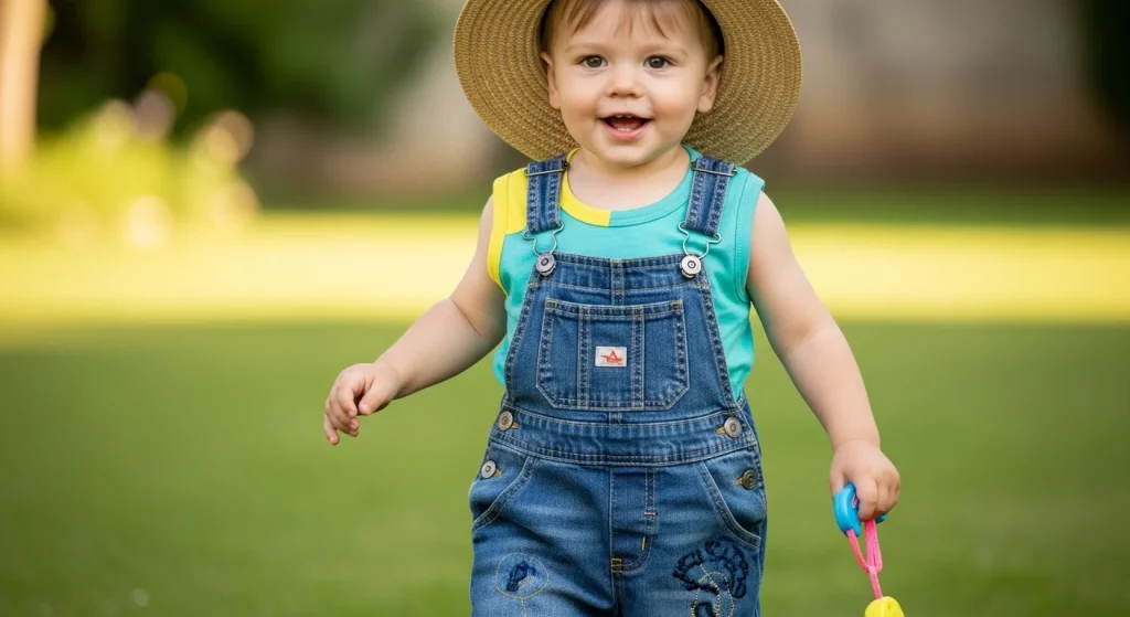 Cool & Comfy: Toddler Boy Summer Outfits You’ll Love 8 Overalls with a Twist, a sun hat