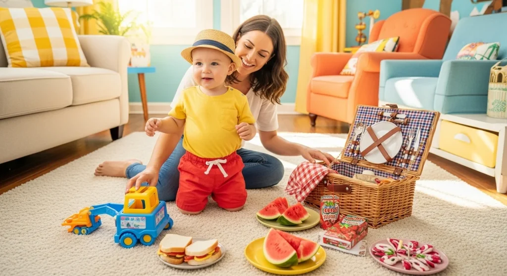 Summer Fun for Toddlers: Bucket List Magic! 4 Picnic at the Park (or the Living Room)