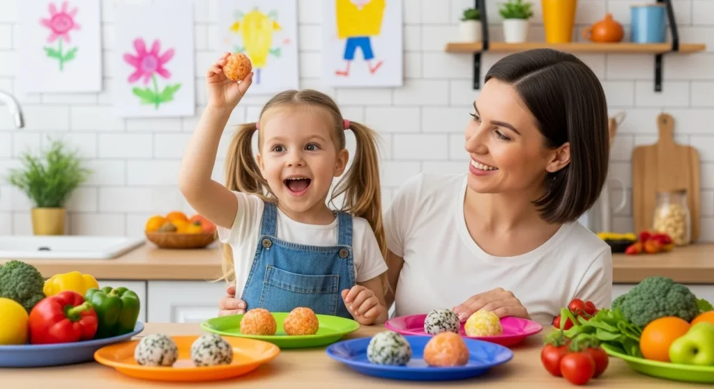 Little Tummies, Big Nutrition: Kid Meal Guide 12 Salmon Rice Balls