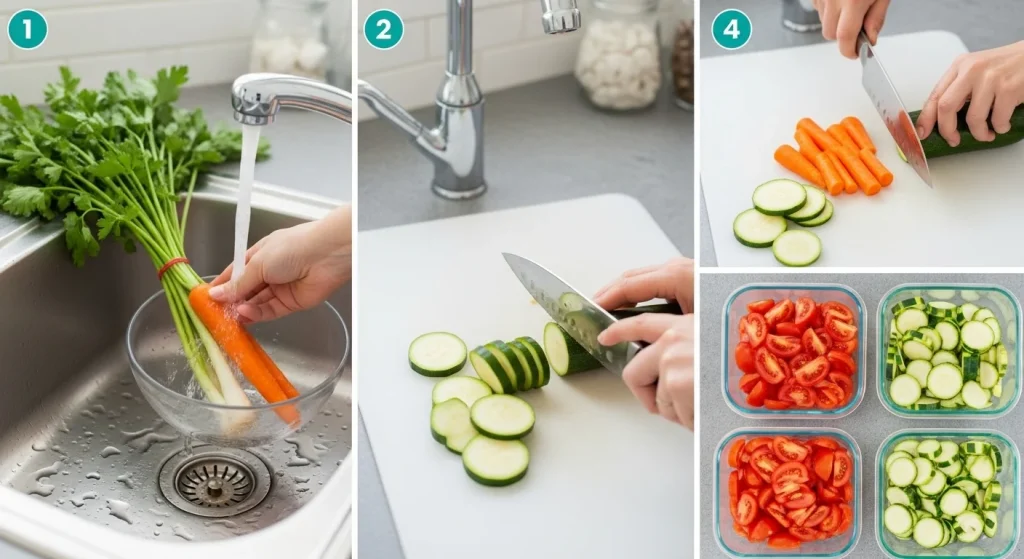 Easy 5-Minute Meals for Busy Moms 17 Wash and Chop Veggies in Advance
