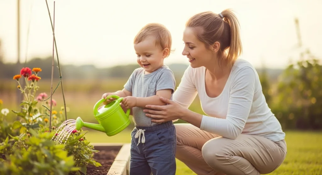 20 Easy & Cheap Toddler Activities (That Will Save Your Sanity!) 23 Watering Plants Together