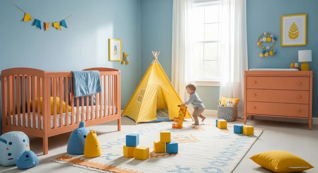 Turn a Corner Into Magic: Toddler Learning Space Ideas 11 Use colors to encourage imagination — just don’t overdo it. Stick to a palette and let accessories shine
