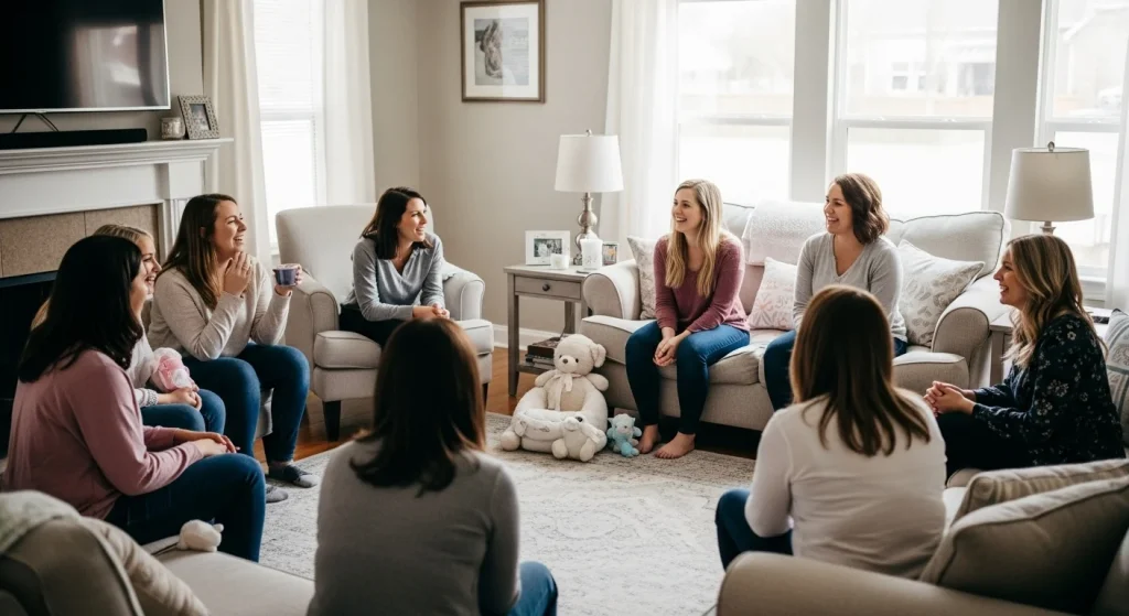 Postpartum Nesting Party: The New Way Moms Are Preparing for Baby’s Fourth Trimester 8 Coming home from the hospital and finding a clean house, food in the fridge, and a support team can mean the world.