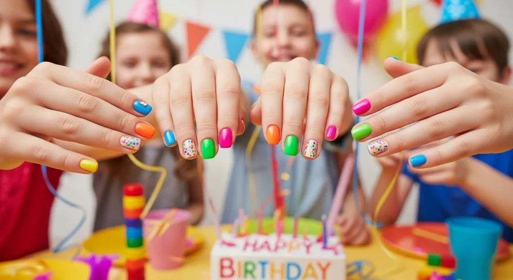 Color Block Party Nails