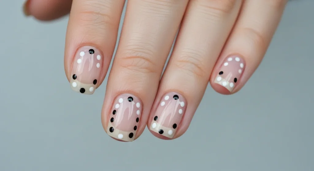 Too Hot for Polish? Try These 10 Breezy Summer Nails for Moms & Kids 6 Minimalist Dots on Clear Polish