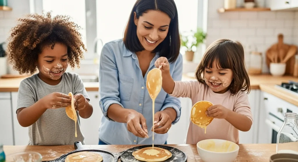 7 Beautiful Things Your Kids Will Always Remember About You 5 making pancakes in fun