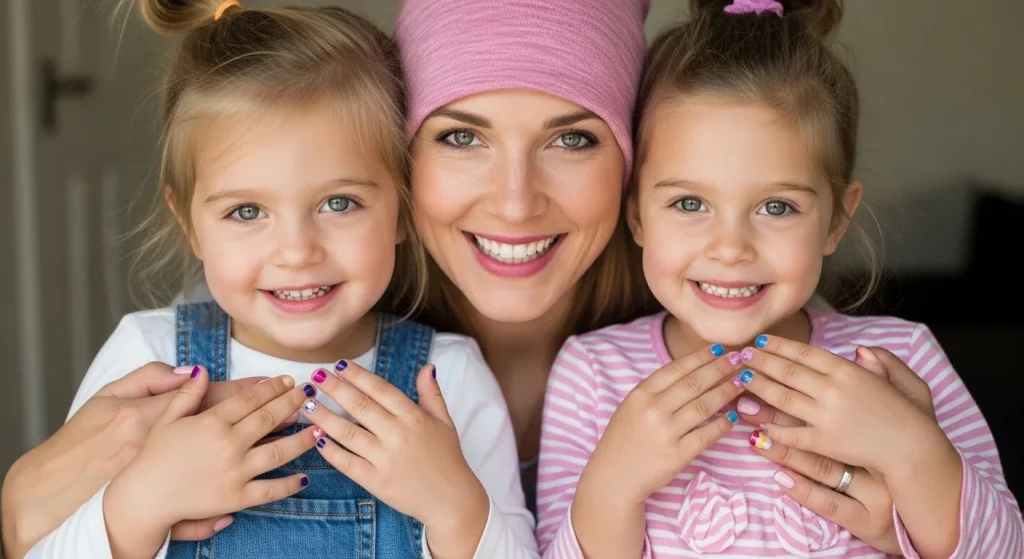 Too Hot for Polish? Try These 10 Breezy Summer Nails for Moms & Kids 12 matching nails