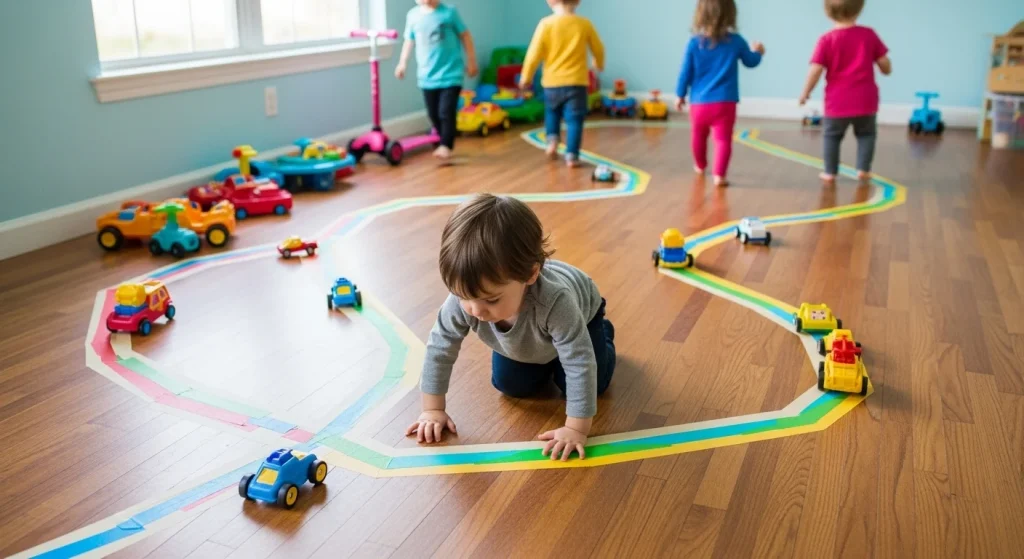 Tired of Tantrums? Try These 17 Gross Motor Activities 5 tape road maps car
