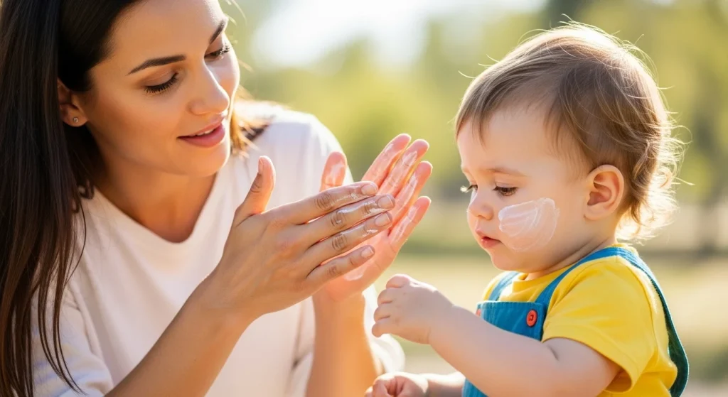 Stop Chasing Sunscreen—Make Toddlers Actually Want to Wear It 7 rub it between your palms first before applying.