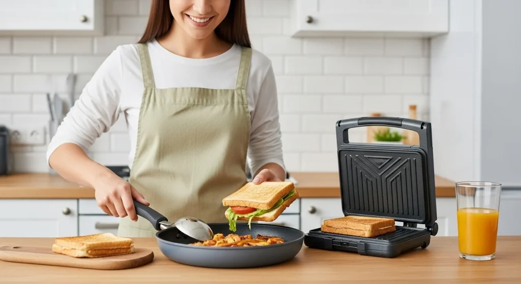 Easy 5-Minute Meals for Busy Moms 7 mom using sandwich maker
