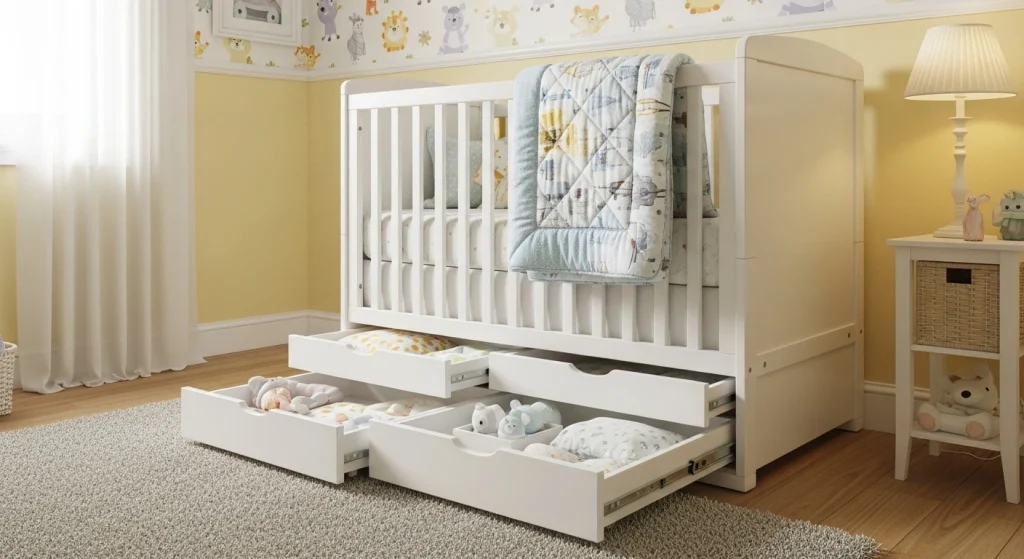 Slide-Out Drawers Under Cribs