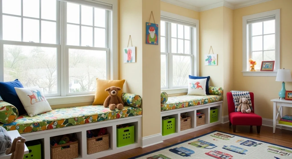Built-In Window Seats with Storage