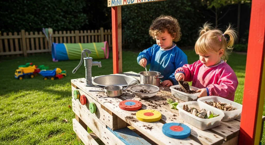 Backyard Bliss: 10 Genius Ideas to Turn Your Yard into a Toddler Paradise 4 Mini Mud Kitchen