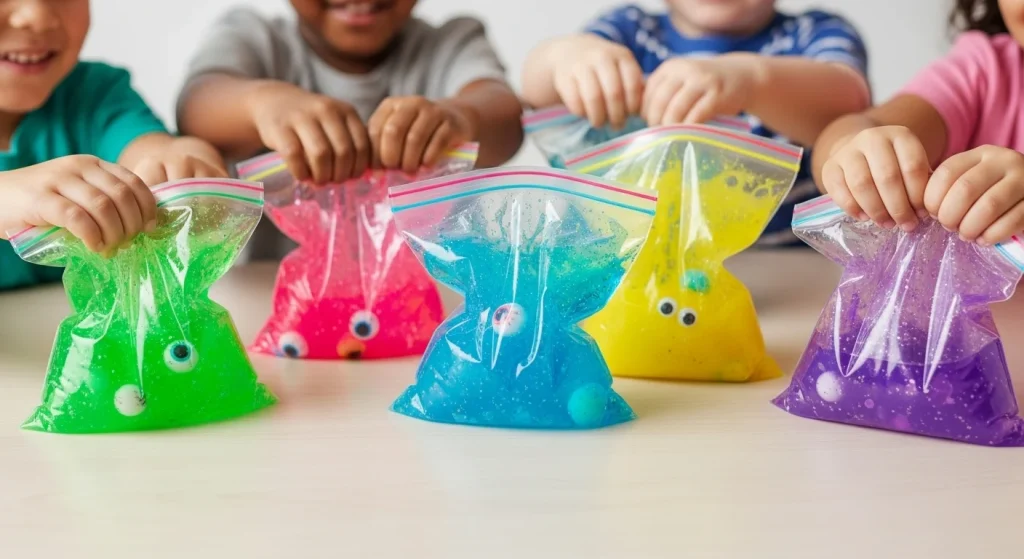 “Slime Party Fun: 7 Creative Ways to Make It the Star of the Show” 8 Slime-filled sensory bags for tactile play without the mess