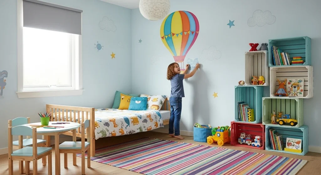 Budget-Friendly Kids Room Makeover Ideas That Look Expensive 4 Peel-and-Stick Wallpaper or Decals