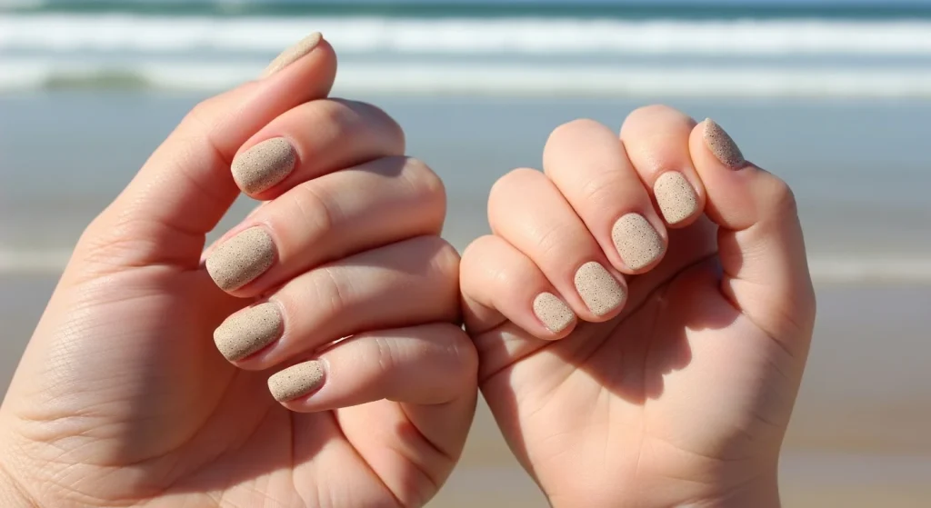 Beach‑Ready Nails: 12 Stunning Summer Designs (Including Mother–Daughter Matching Ideas!) 12 Matte Beach Sand Texture