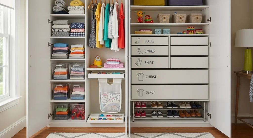Toy Clutter Be Gone: 15 Genius Storage Hacks for a Mess-Free Kids’ Room 13 big wardrobe