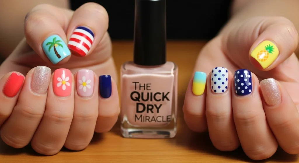 Sunshine & Sparkles: Summer Nail Ideas for Busy Moms 9 The Quick Dry Miracle