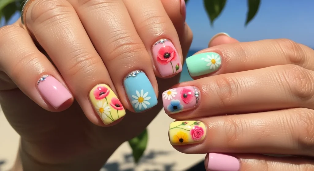 From Pool Days to Playdates: Easy Nail Styles for Summer Moms 12 Floral Decals for a Fresh Look
