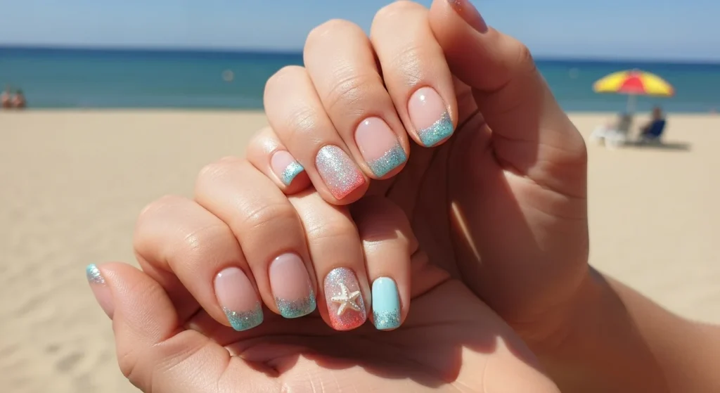 From Pool Days to Playdates: Easy Nail Styles for Summer Moms 8 Glitter-Dipped Ends for Special Days