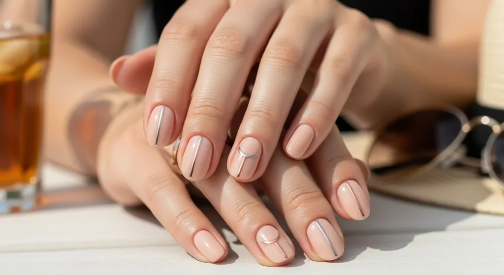 From Pool Days to Playdates: Easy Nail Styles for Summer Moms 4 Nude Nails with a Twist