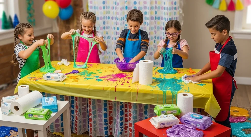 “Slime Party Fun: 7 Creative Ways to Make It the Star of the Show” 10 clean the mess