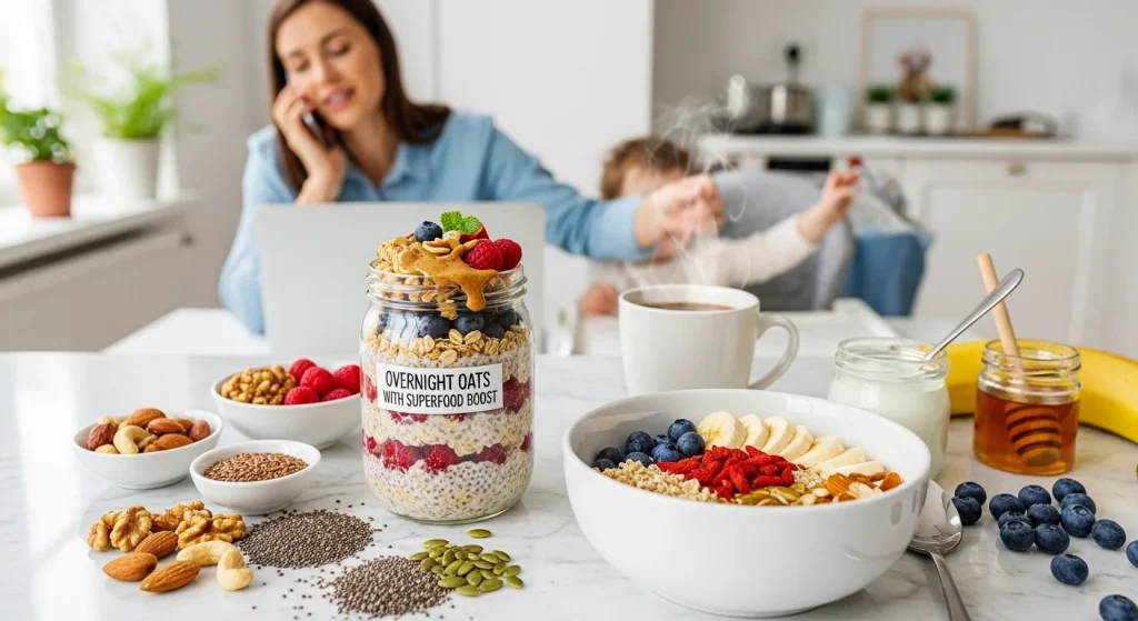 15 Power-Packed Breakfasts for Busy Moms: Nutritious & Delicious 3 Overnight Oats with Superfood Boost