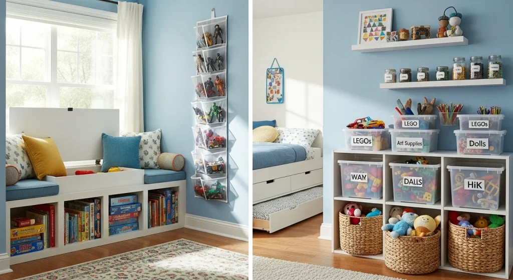 Toy Clutter Be Gone: 15 Genius Storage Hacks for a Mess-Free Kids’ Room 2 toy storage hacks