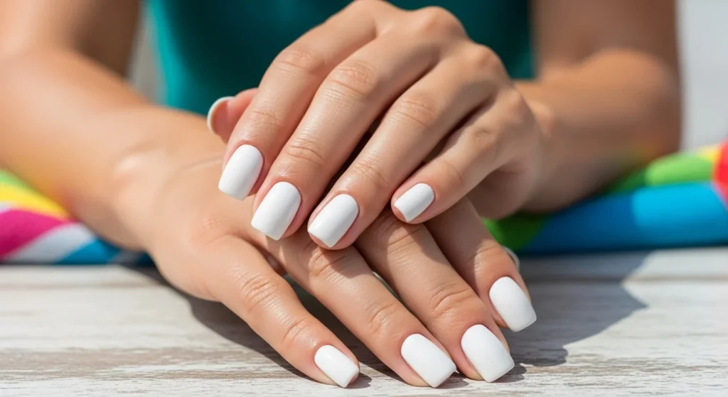 Sunshine & Sparkles: Summer Nail Ideas for Busy Moms 8 Bright White for Maximum Contrast