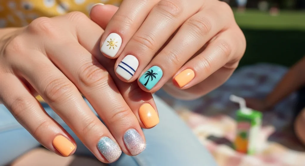 Sunshine & Sparkles: Summer Nail Ideas for Busy Moms 2 summer nail ideas for busy moms