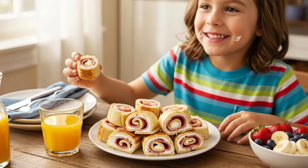 Savory Breakfast Roll-Ups (Cream Cheese + Ham
