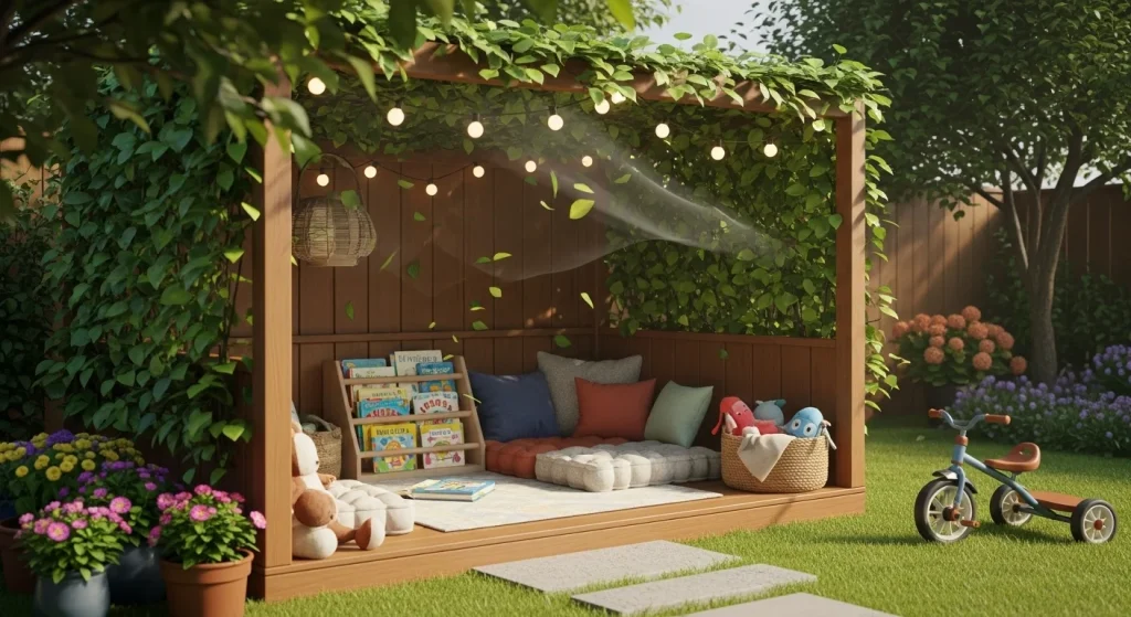 Backyard Bliss: 10 Genius Ideas to Turn Your Yard into a Toddler Paradise 9 Shaded Cozy Nook for Reading & Rest