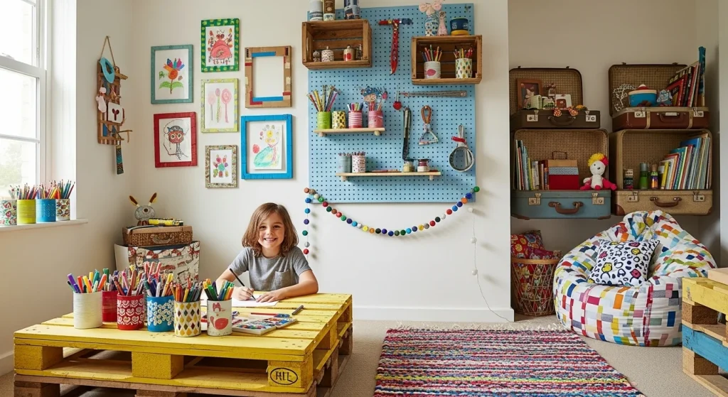 Budget-Friendly Kids Room Makeover Ideas That Look Expensive 14 Upcycled Art Station