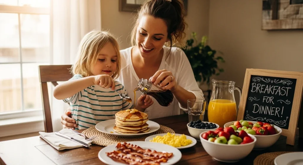 10+7 Dinner Theme Nights Kids Will Absolutely Love 4 Breakfast for Dinner