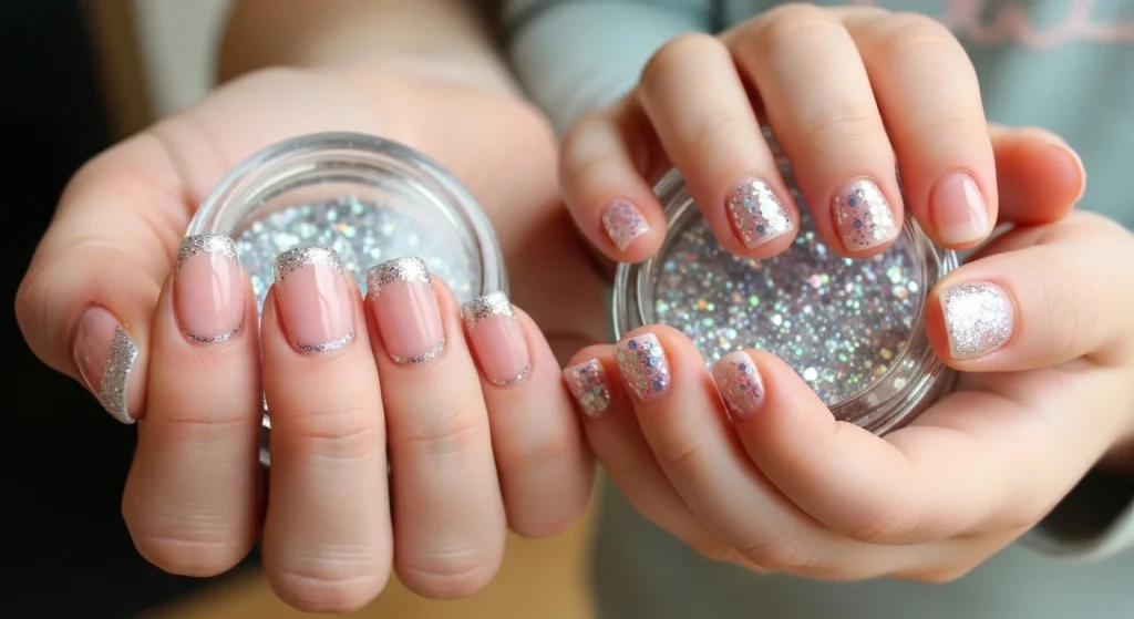 Tiny Hands, Big Style: Nail Ideas for Moms & Little Ones 7 Glitter Accents for Sparkle Lovers