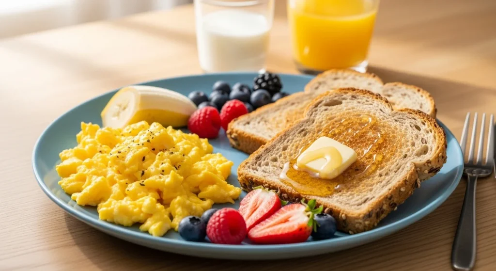 Eggs, Oats & Everything Nice: 14 Balanced Breakfasts for Kids 3 Fluffy Scrambled Eggs with Whole Grain Toast