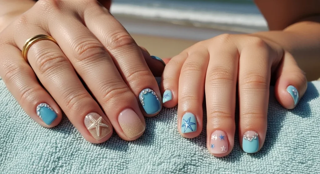 Beach‑Ready Nails: 12 Stunning Summer Designs (Including Mother–Daughter Matching Ideas!) 14 Starfish & Pearl Accents