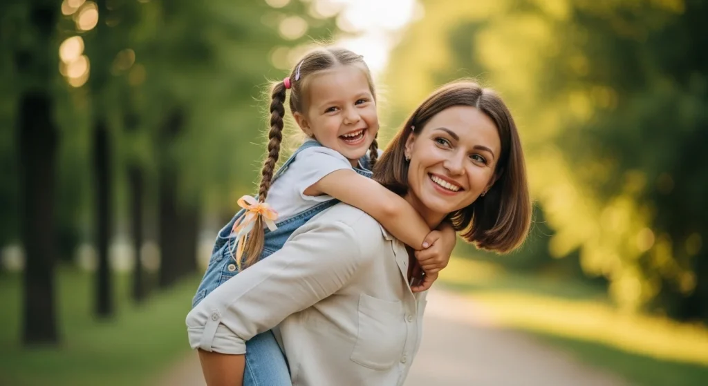 20 Mom-Daughter Photo Pose Ideas You’ll Treasure Forever 9 Piggyback Ride