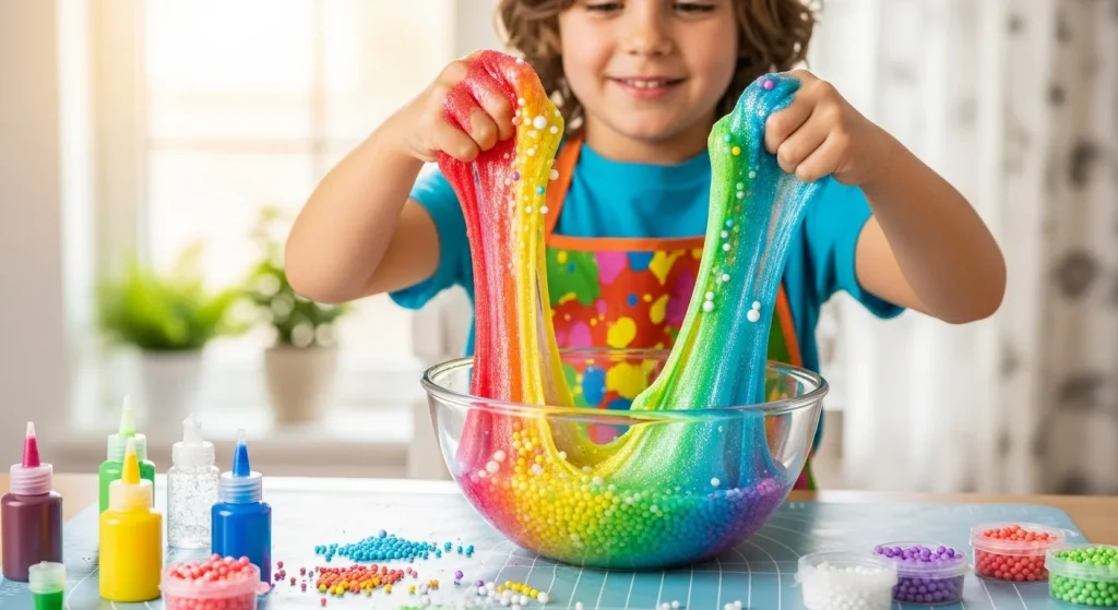 Rainbow Slime Magic: A DIY Craft That’ll Wow Your Kids 7 Add glitter or foam beads for an extra layer of sensory excitement.